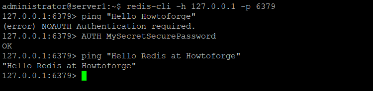 Redis successful authentication