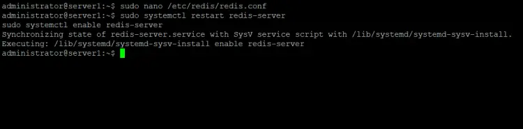 Restart Redis to apply changes