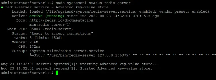 Redis service state