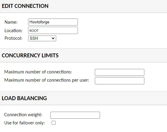 Guacamole SSH Connection Type