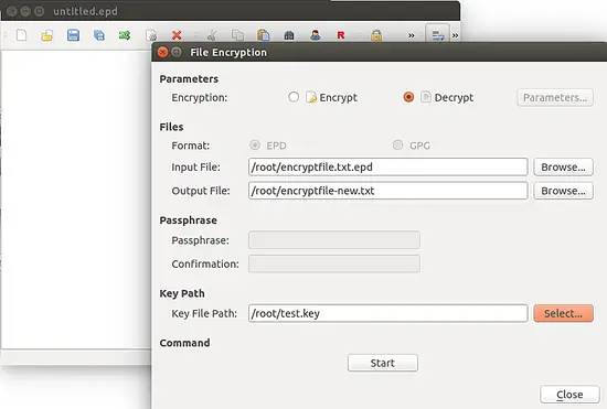 File encryption settings