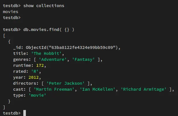 list collections and retrive data