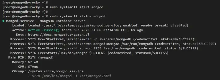 verify mongod