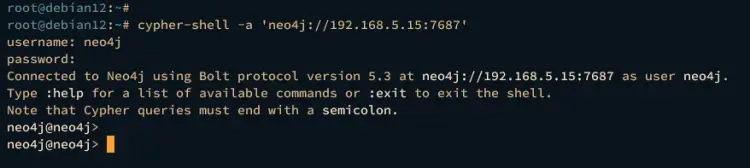 connecting via cypher-shell