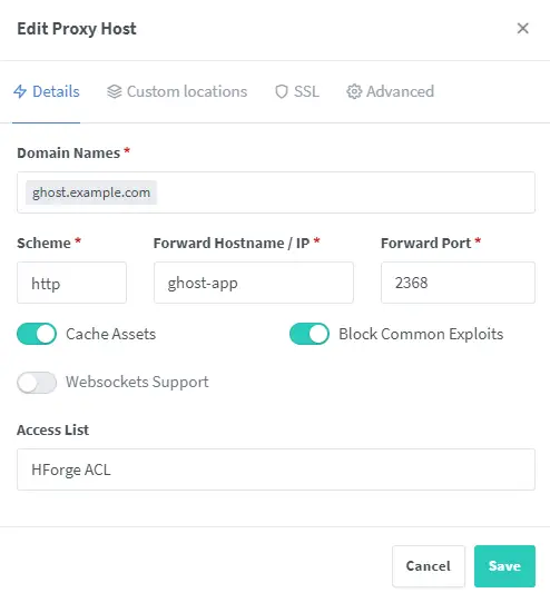 Nginx Proxy Manager Proxy Access List Support