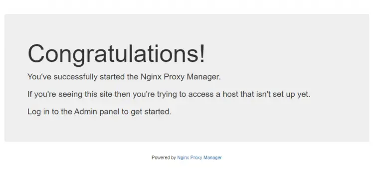 Nginx Proxy Manager Default Site