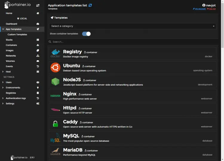Portainer App Templates