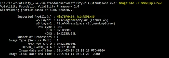 Memory analysis with Volatility