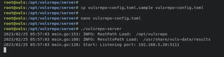 running vulsrepo server