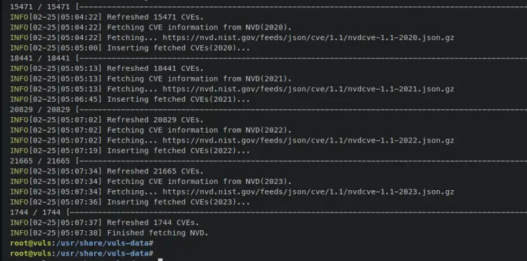 cve fetch db finished