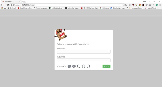 Ansible AWX Login