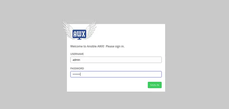 Ansible AWX Login