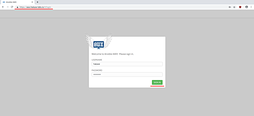 Ansible AWX Login
