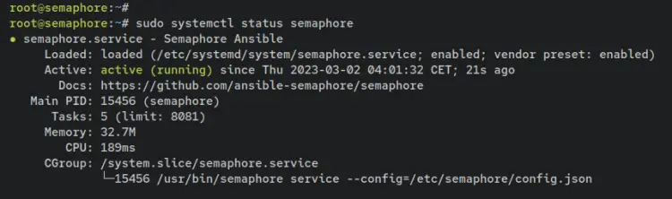 verify ansible semaphore