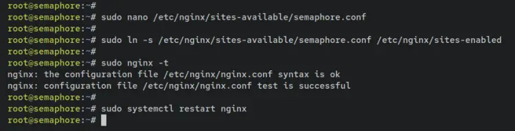 setup nginx semaphore