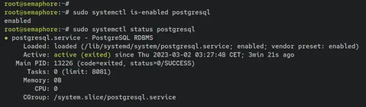 verify postgresql