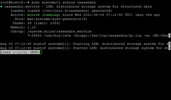 Checking Apache Cassandra's Status