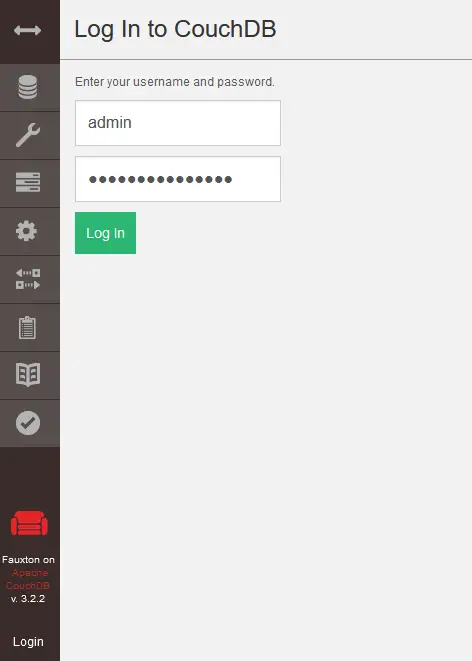 CouchDB Login Screen