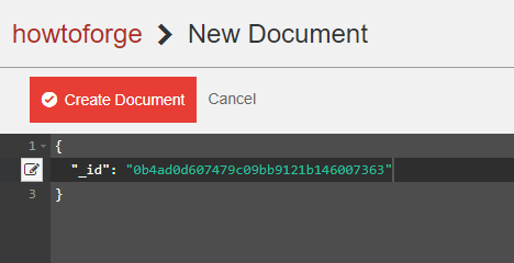 CouchDB New Document window