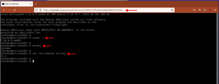 Guacamole SSH to Local Server