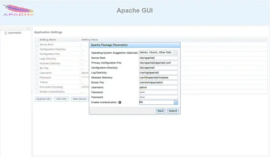 Apache setup parameters