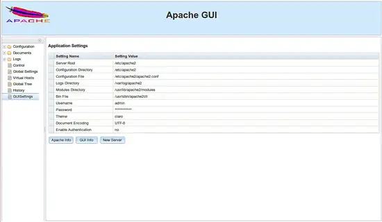 Set admin user for Apache GUI