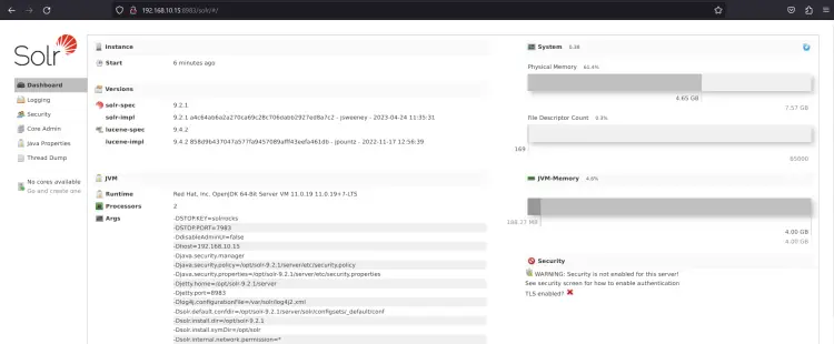 apache solr dashboard