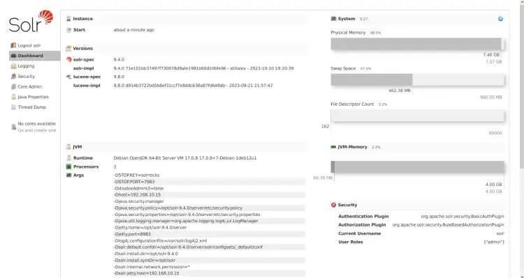 Solr Dashboard