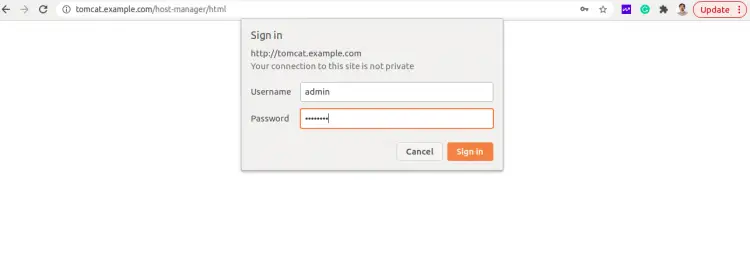 Tomcat Host Manager Login