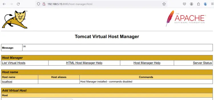 tomcat host manager