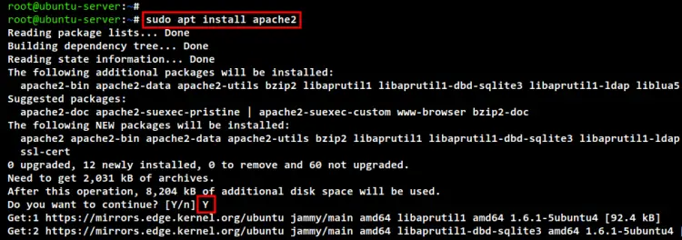 install apache2