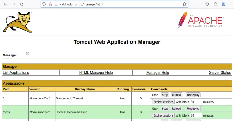 tomcat manager reverse proxy