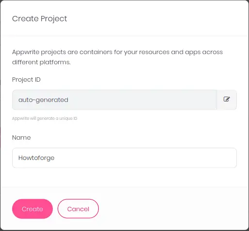 Create Appwrite project