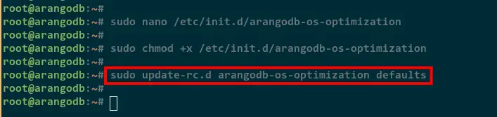 setup arangodb optimization script