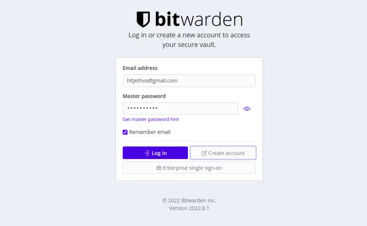 Login to Bitwarden