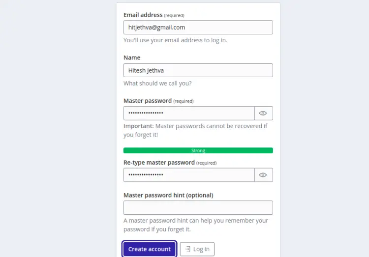 Create an account