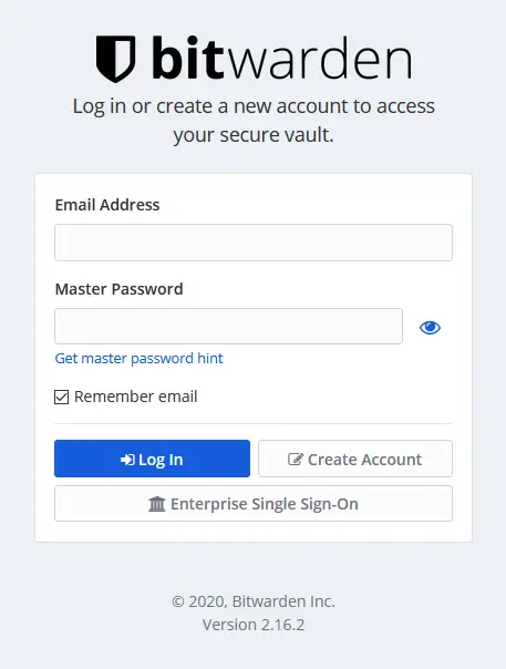 Bitwarden Homepage