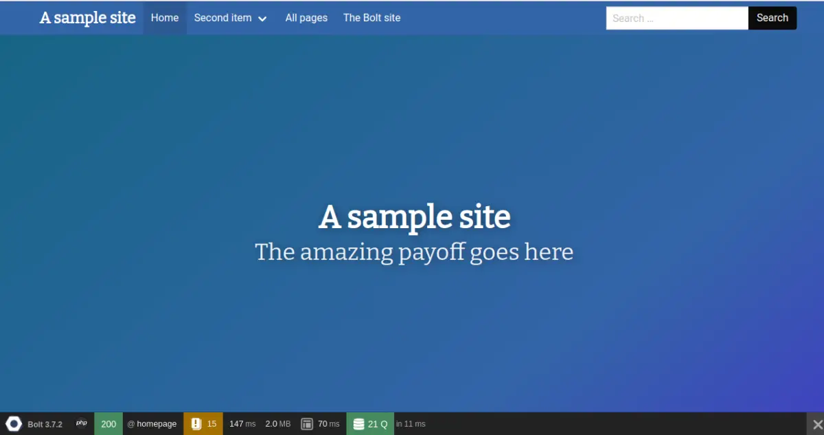 Bolt CMS sample site