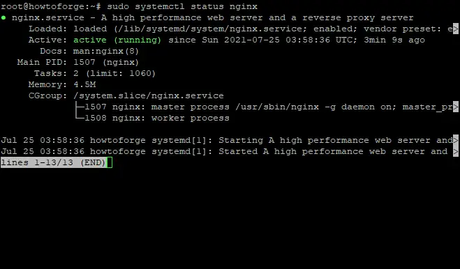 Nginx is running