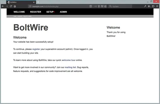Welcome to BoltWire site