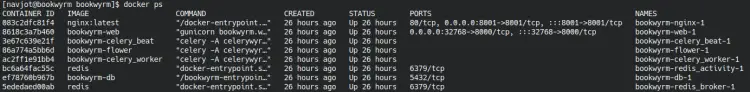 BookWyrm Docker PS output