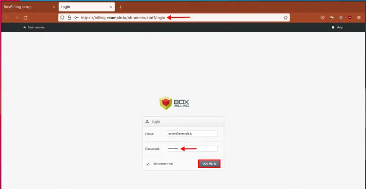 BoxBilling Login admin