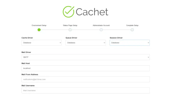 setup cachet