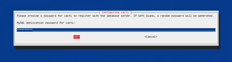 setup cacti admin and database password