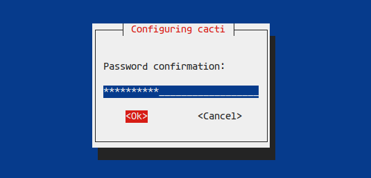 setup cacti admin and database password