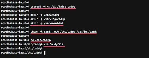 Caddy web server configuration