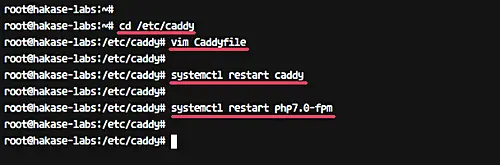 Configure Caddy web server with PHP-FPM