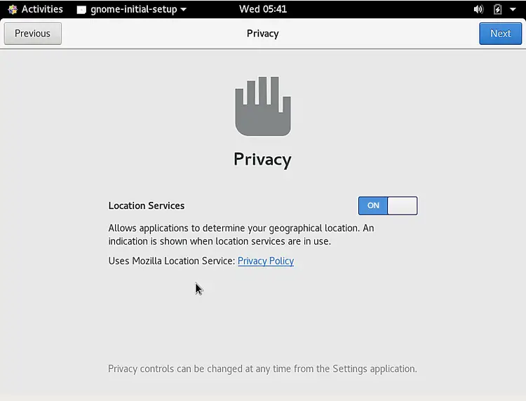 Privacy settings