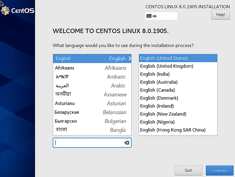 Choose language