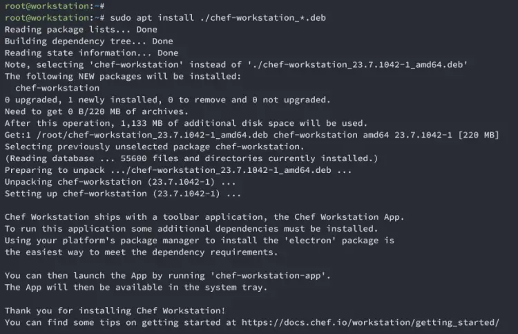 install chef workstation